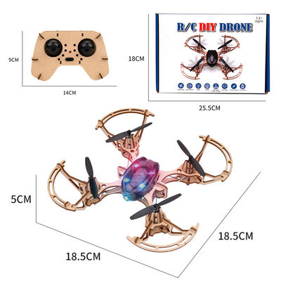 2.4g réglage à distance quadcopter ensemble de jouets Bemay en bois assembler éducatif Rc Drone Kit