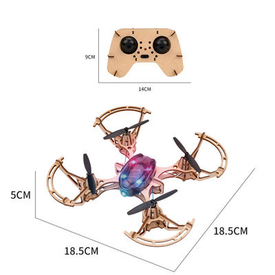 2.4g réglage à distance quadcopter ensemble de jouets Bemay en bois assembler éducatif Rc Drone Kit