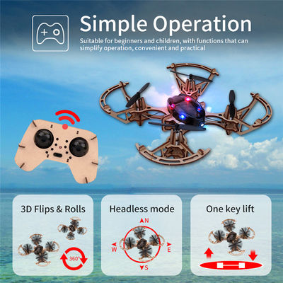 2.4g réglage à distance quadcopter ensemble de jouets Bemay en bois assembler éducatif Rc Drone Kit