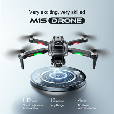 Quadcopter pliable Rc Dron M1s Mini Drone 5g Wifi Fpv 4k Évitement d'obstacles professionnel double caméra pour les débutants