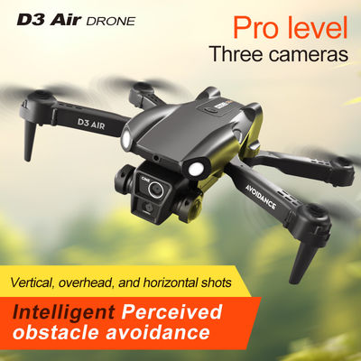2024 D3 Air Drone Lumière LED 360 degrés Mode sans tête en chute libre Positionnement du flux optique Drone RC pliable pour les débutants