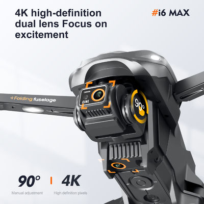 I6 Max Évitement des obstacles Nuit 4k Double caméra Aérienne Fpv Drone sans balais Moteur résistant au vent Flux optique Rc Quadcopter