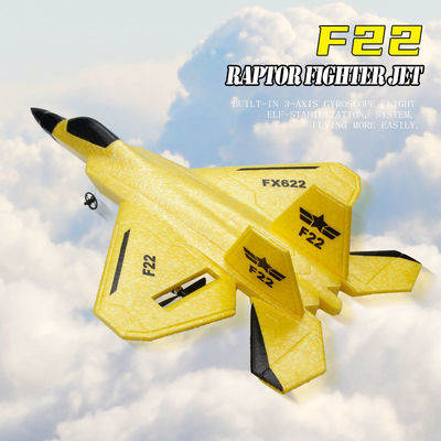 FX622 RC Avion télécommandé Avion F22 Modèle de jouet Petit planeur en mousse avec lumières Combattant pour améliorer la fréquence de 2,4 GHz
