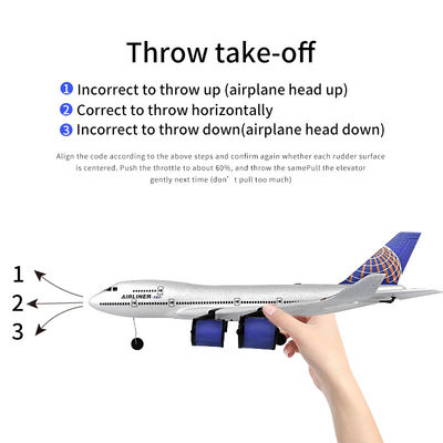 2.4G 2CH Predator télécommande mousse planteur à lancer à la main pour enfants Boeing 747 avion de ligne avion RC