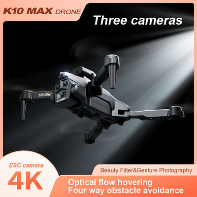Drone à flux optique avec caméra triple 4k Wifi Fpv Stabilisateur de caméra pour débutants Évitement d'obstacles RC Quadcopter 2.4G
