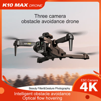 Drone à flux optique avec caméra triple 4k Wifi Fpv Stabilisateur de caméra pour débutants Évitement d'obstacles RC Quadcopter 2.4G