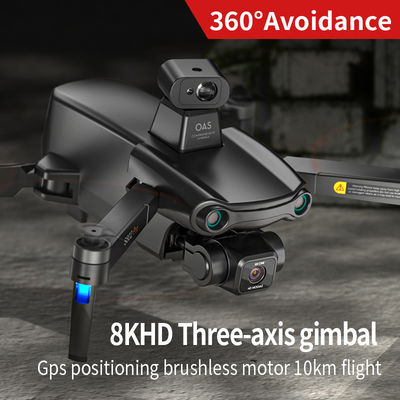 S808 Drone 360 Éviter les obstacles sans pinceau Trois axes Eis Anti-tremblement Ptz 8k Photographie aérienne ultra-claire GPS Rc Avion