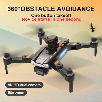 Caméra HD et photographie aérienne HD Quadcopter télécommande S1 Laser sans pinceau Évitement des obstacles Drone Noir orange