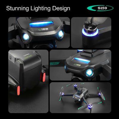Plastique S159 5g Wifi Fpv GPS Quadcopter Drone 4khd Doubles caméras 25 minutes Endurance Évitement d'obstacles Led Grand écran télécommande Rc Drone