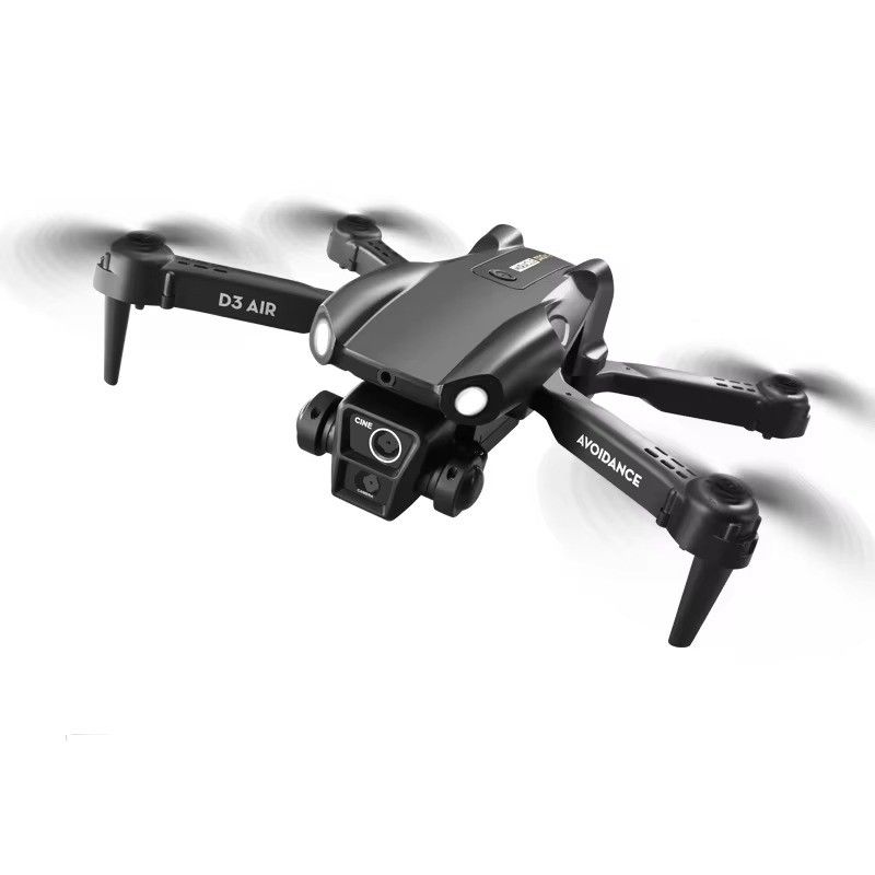 2024 D3 Air Drone Lumière LED 360 degrés Mode sans tête en chute libre Positionnement du flux optique Drone RC pliable pour les débutants