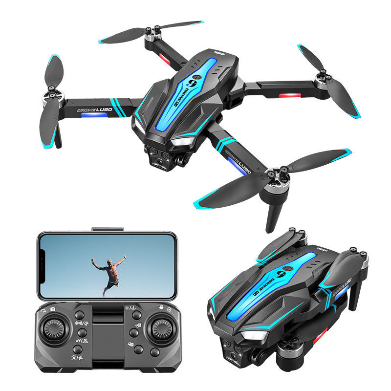 Drones débutants Positionnement du flux à trois axes Mini drone pliable sans pinceau avec évitement d'obstacles infrarouges et caméra 4k