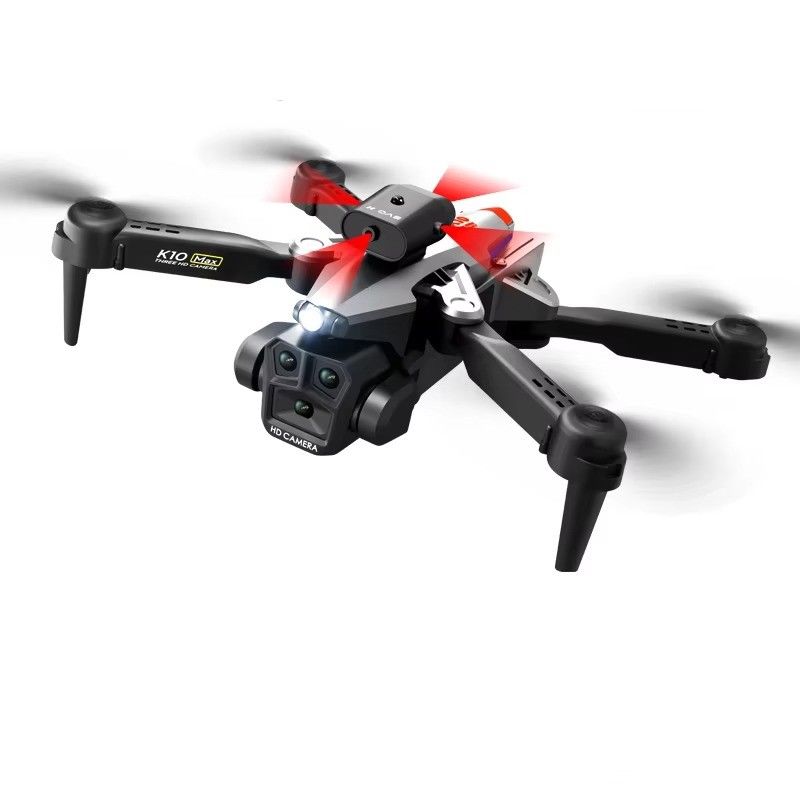 Drone à flux optique avec caméra triple 4k Wifi Fpv Stabilisateur de caméra pour débutants Évitement d'obstacles RC Quadcopter 2.4G