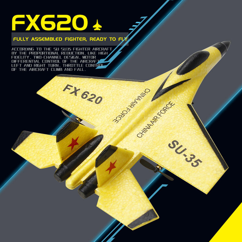FX620 2.4GHz 2 canaux mousse RC modèle d'avion planeur RC avion à réaction avec un temps de charge de 60 minutes et une batterie de 3,7V 150mAh