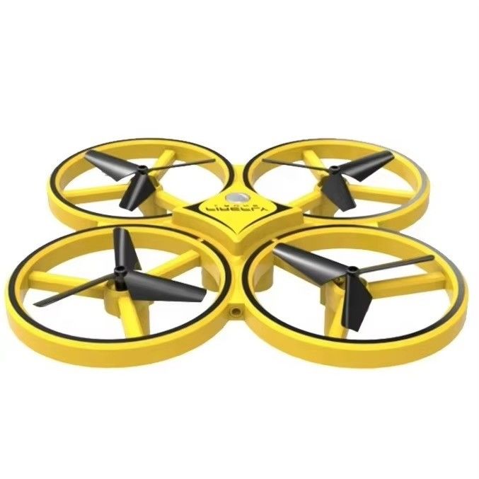 Jaune D10H Conception populaire Conception personnalisable Jouet d'avion Contrôle des gestes Drone avec lumières LED Pour les enfants Distance à distance 80m