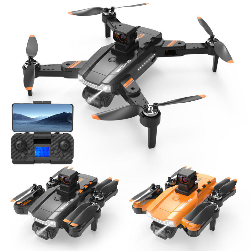 Caméra HD et photographie aérienne HD Quadcopter télécommande S1 Laser sans pinceau Évitement des obstacles Drone Noir orange